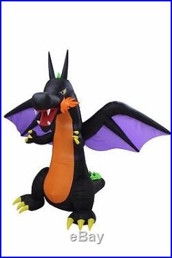 Halloween Lighted Air Blown Inflatable Party Blowup Decoration Fire Wing Dragon