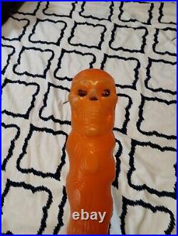 Halloween Orange Skull Plastic Club Bat Clinton Toy Corp Vintage 1960's See Pics