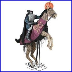 Halloween Prop Headless Horseman 91 in. Animated Lighted Jack O Lantern Sounds