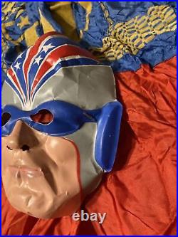 Halloween Vintage Costume Captain America USA (Ben Cooper) c. 1960 Mask/outfit