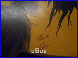 Hand Painted Signed Boardwalk Originals Bonnie Barrett Witch On Yellow Moon 37