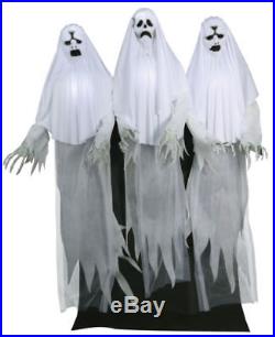 Haunting Ghost Trio Animated Prop Lifesize 6 ft Poseable Halloween Scary Decor