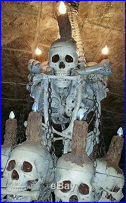 High End Quality Large Skull and Bones Chandelier -Ultimate Halloween Prop