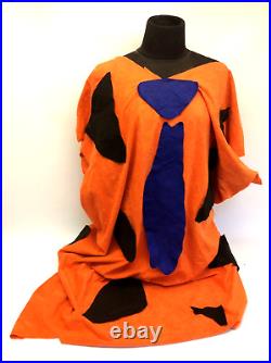 Homemade Fred Flintstone Halloween Felt Orange Vintage Costume