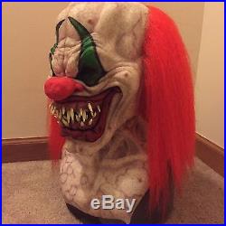 Immortal clown silicone halloween mask prop with hair realistic scary like spfx