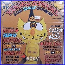 Kooky Spooks Scardy Cat Halloween Costume Blow Up Head Giant 70s 80s Vintage A