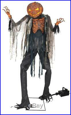 LIFESIZE Animated SCORCHED SCARECROW w FOG Outdoor HALLOWEEN PROP Haunted SPIRIT
