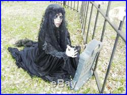 LIFESIZE CEMETARY MOURNING PRAYING GIRL HALLOWEEN PROP STANDS or KNEELS LooK