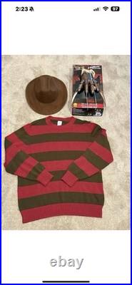 LOT Rubies Nightmare On Elm Street Freddy Krueger Deluxe Metal Glove, Shirt, Hat LOT Rubies Nightmare On Elm Street Freddy Krueger Deluxe Metal Glove, Shirt, Hat