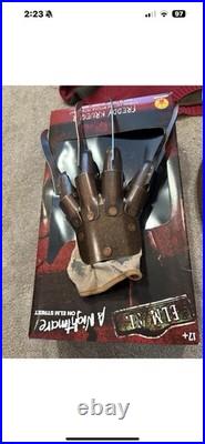 LOT Rubies Nightmare On Elm Street Freddy Krueger Deluxe Metal Glove, Shirt, Hat LOT Rubies Nightmare On Elm Street Freddy Krueger Deluxe Metal Glove, Shirt, Hat