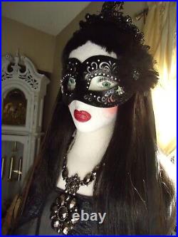 Ladies Antique Shear Black Skirt, Top, Mask Costume (P-S)