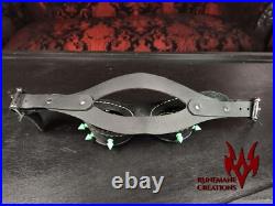 Leather Goggles Black and Neon Green Handmade Leatherwork Cyber Goth Rave