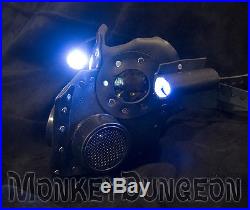Leather art Warrior Man LED light Steampunk gas mask Halloween comiccon burning
