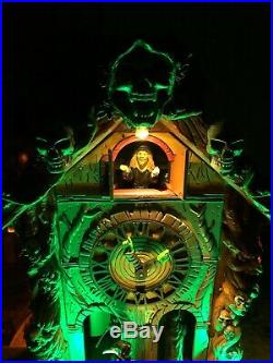 Lemax Spooky Town Cursed Cuckoo Haus Clock Grim Reaper Witch Halloween Animated