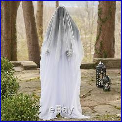 Life Size Animated Ghost Woman Scary Lighted Halloween Decoration Posable Prop