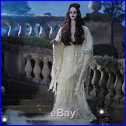 Life Size Animated Ghost Woman withLighted Eyes Red Hair Halloween Prop 64 NEW