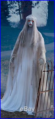 Life Size Animated Zombie Bride Scary Halloween Prop 66 with Lighted Eyes NEW