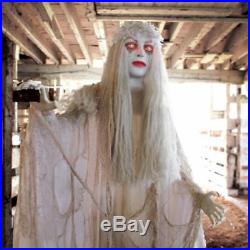 Life Size Animated Zombie Bride Scary Halloween Prop 66 with Lighted Eyes SALE