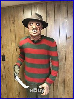 Life Size Animatronic Freddy Krueger Gemmy Horror Nightmare Elm Street WORKS 6ft