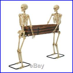 Life Size SKELETONS CARRYING COFFIN COOLER Halloween Prop HAUNTED Decor Bowl