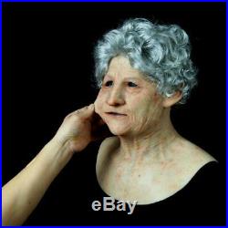 Lifelike grandma soft lifelike skin silicone mask Age spots realistic mask