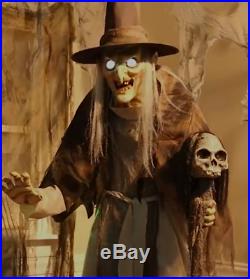 Lifesize Animated LUNGING HAGGARD TALKING WITCH halloween Prop Haunted House