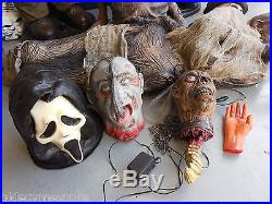 Lifesize Halloween Prop Lot Freddy Krueger Leather Face Rubber Zombies Sign