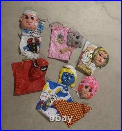 Lot of Vintage 80s BEN COOPER HALLOWEEN COSTUME & MASKS Spiderman Strawberry SC