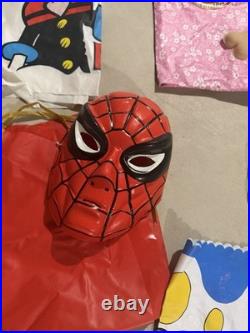 Lot of Vintage 80s BEN COOPER HALLOWEEN COSTUME & MASKS Spiderman Strawberry SC