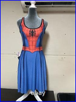 Marvel Spider-Man & Venom Reversible Fit & Flare Dress Size M NWT Halloween
