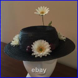 Mary Poppins Chimney Sweep Hat With Daisies And Cherries. Homemade (Adult)