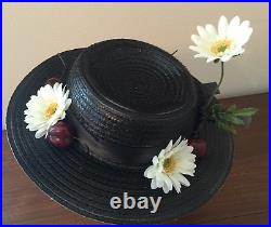 Mary Poppins Chimney Sweep Hat With Daisies And Cherries. Homemade (Adult)