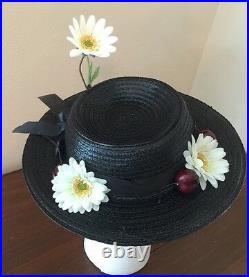 Mary Poppins Chimney Sweep Hat With Daisies And Cherries. Homemade (Adult)