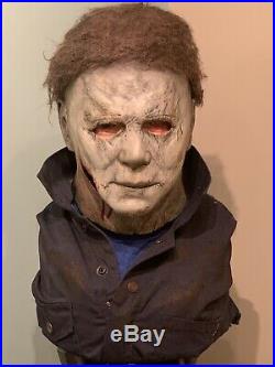 Michael Myers Mask + Bust H40 Gunshot Halloween Loaded W Signatures Jason Freddy
