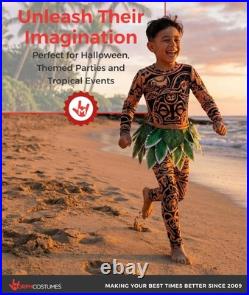 Morph, Polynesian Hero Costume Kids, Halloween 4-6 Years, Multicolored