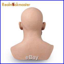 NEW High Quality Realistic Silicone Beard Man full face mask Male Latex Cosplay