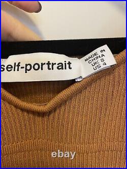NWOT Self-Portrait Flounce Sleeved Knitted Dress $ 473 US 4