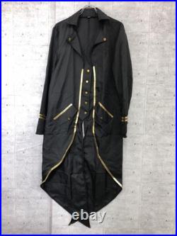 Napoleon Gothic Steampunk Long Coat Gold Edge Tailcoat Black S Used