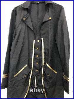 Napoleon Gothic Steampunk Long Coat Gold Edge Tailcoat Black S Used