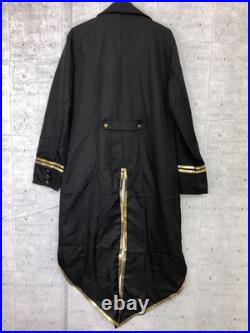 Napoleon Gothic Steampunk Long Coat Gold Edge Tailcoat Black S Used