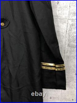 Napoleon Gothic Steampunk Long Coat Gold Edge Tailcoat Black S Used