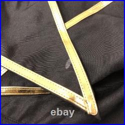 Napoleon Gothic Steampunk Long Coat Gold Edge Tailcoat Black S Used