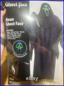 Neon Ghostface Halloween Costume One Size