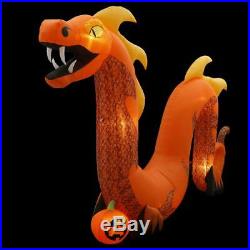 New Huge 16 Ft Inflatable Fog Effect Orange Serpent Air-Blown Dragon Halloween 9