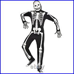 Party City Glow in The Dark X-Ray Skeleton Halloween Costume for Adults Stand