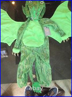 Pottery Barn Kids Halloween Costume green Dragon 3T New w tags