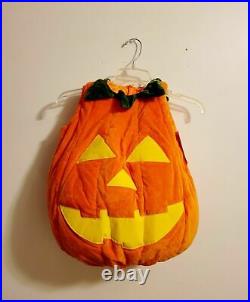 Pottery Barn Kids Puffy Orange Pumpkin Glow In Dark Halloween Costume 7-8 y #159