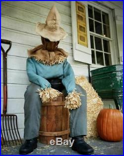 Pre-Order 4.5 Ft ANIMATED SITTING SCARECROW Halloween Prop FREE GIFT