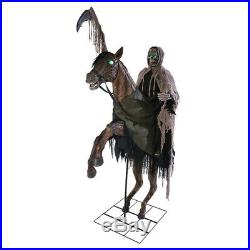 Pre Order-halloween Animated Life Size Reapers Ride Horse Skull Prop Decoration