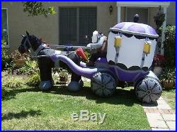 RARE 12' Lighted Haunted Halloween Carriage & Horse Inflatable Airblown- GEMMY